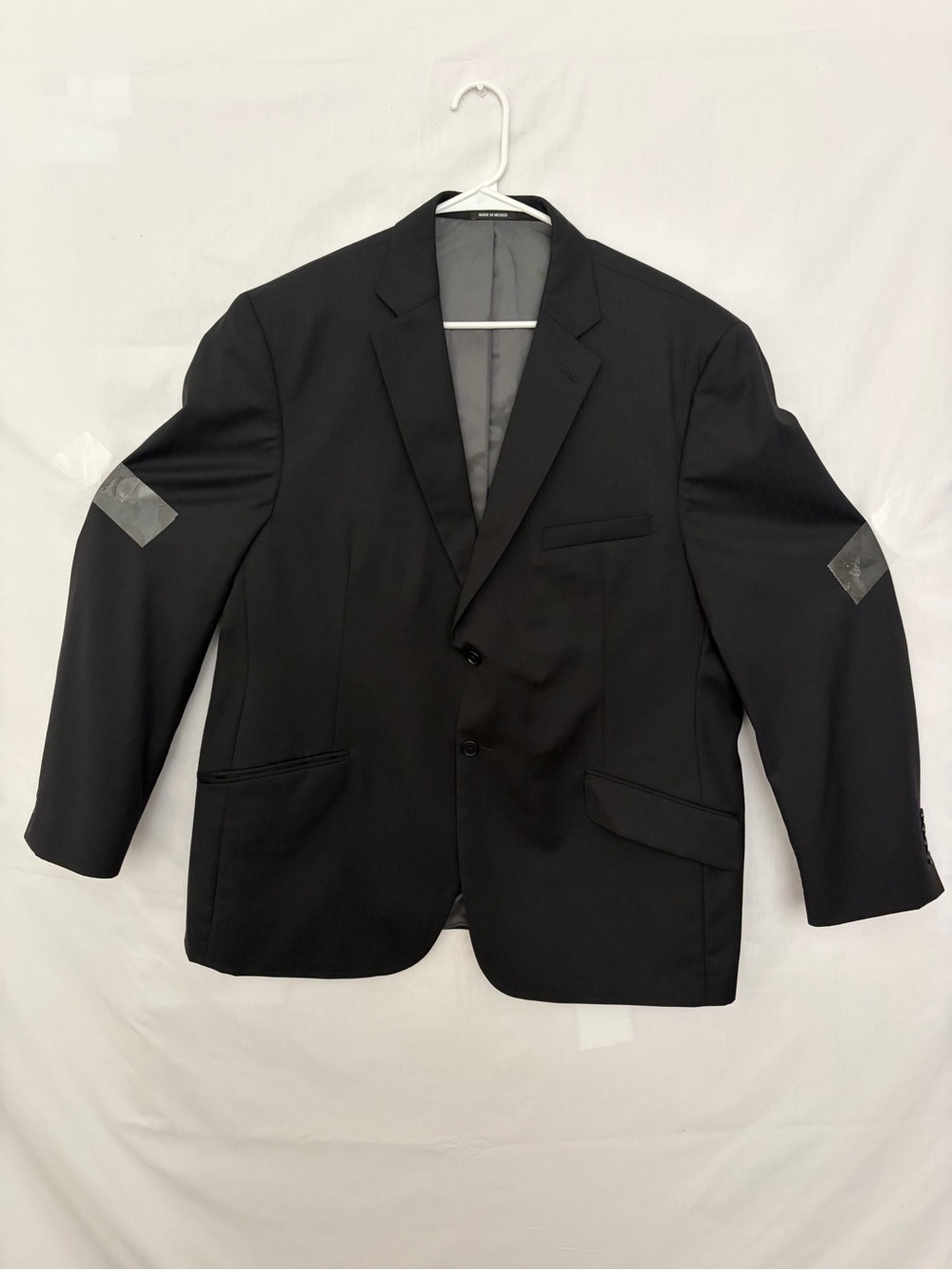 Claiborne Mens 46 Short Black 100% Wool Suit Jacket Blazer Dual Vents(A942)